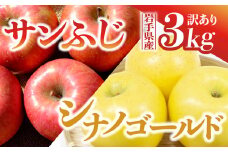 【先行予約】令和6年産 りんご サンふじ×シナノゴールド 訳あり 3kg 岩手県 金ケ崎町産 12月上旬発送予定