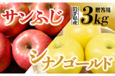 【先行予約】令和6年産 りんご サンふじ×シナノゴールド 贈答用 3kg 岩手県 金ケ崎町産 12月上旬発送開始