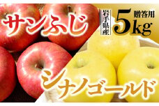 【先行予約】令和6年産 りんご サンふじ×シナノゴールド 贈答用 5kg 岩手県 金ケ崎町産 12月上旬発送開始