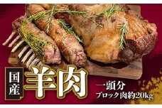 【希少】国産 羊肉 一頭分（ブロック肉 約20kg）ラム 国産羊肉 国産ラム 塊肉 カタ ロース バラ モモ