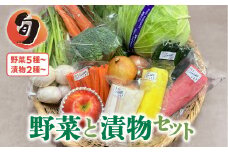 季節の野菜と漬物詰め合わせ セット 野菜と果物5品以上 漬物2種以上 旬 季節 おまかせ 野菜 詰め合わせ 岩手県 金ケ崎町