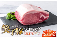 豚肉 ブロック ロース 小分け 真空パック 冷凍 1kg (500g×2) 笑子豚 豚ロース ロース肉 豚カツ 岩手県 金ケ崎町 令和6年1月以降順次発送
