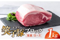 豚肉 ブロック ロース 真空パック 冷凍 1kg 笑子豚 豚ロース ロース肉 豚カツ 岩手県 金ケ崎町 令和6年1月以降順次発送