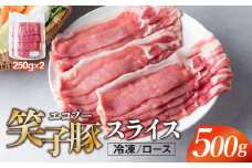 豚肉 ロース スライス 500g (250g×2) 小分け 真空パック 冷凍 笑子豚 ロース肉 豚ロース 岩手県 金ケ崎町 炒め物/焼肉用(厚さ3mm)