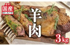 【2月発送】国産羊肉 ブロック（ロースバラ）約3kg【希少】ラム 国産ラム 塊肉 数量限定