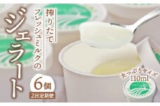 【定期／2回】酪農家直納の搾りたてミルク使用！ななつ星ミルクの ジェラート 詰め合わせ 6個 (660ml×2回 計1320ml) アイス アイスクリーム 濃厚 お取り寄せ スイーツ ご当地スイーツ デザート ギフト