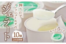 【定期／2回】酪農家直納の搾りたてミルク使用！ななつ星ミルクの ジェラート 詰め合わせ 10個 (1100ml×2回 計2200ml) アイス アイスクリーム 濃厚 お取り寄せ スイーツ ご当地スイーツ デザート ギフト