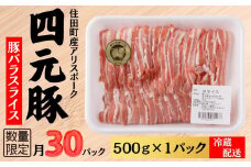 四元豚ありすポーク　バラ　スライス　500g