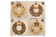 【選べる4種類】親子で作ろう！リース制作キット（本体：1、パーツ：15個・木工ボンド）