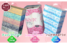ティッシュ5箱、ハンドタオル5箱、トイレットペーパー（ダブル）12個（ナクレ製品お試しセット）ナクレ 日用品 まとめ買い 日用雑貨 紙 消耗品 生活必需品 大容量 備蓄 【物価高騰対策】