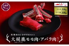 【料理好きにおすすめセット】大槌鹿モモ肉200g・アバラ肉200gセット 岩手県産 天然鹿 鹿肉 ジビエ ヘルシー 低カロリー 冷凍 赤身