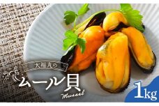 大福丸のムール貝 1kg【三陸山田産】【配送日指定不可】【沖縄・離島配送不可】三陸山田 山田町 山田湾 海産品 しゅうり貝 海鮮 シーフード おつまみ 殻付き 酒蒸し パスタ パエリア ワイン蒸し YD-761
