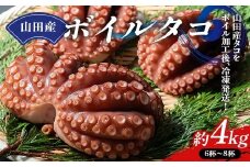 川石水産の山田産ボイルタコ 4kg 三陸山田 山田町 海産品 山田湾 蛸 刺身 タコ飯 YD-878