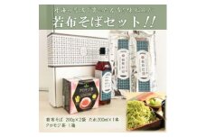 ＜たのはた原種ワカメ＞若布そばセット(一等若布そば2、若布を美味しく食すためのたれ1)クロモジ茶1個【1265501】