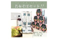 ＜たのはた原種ワカメ＞若布そばセット(一等若布そば4、若布を美味しく食すためのたれ1)クロモジ茶6個【1265502】