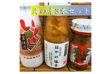 海の幸3本セット（いくら醤油漬け・ほやの塩辛・天然塩うにセット）