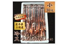 【鮮度そのまま急速冷凍】 冷凍スルメイカ 小サイズ 30尾入り いか 刺身 いか塩辛 いかめし