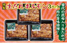 普代の昆布でお肉もよろコンブ♪生たれホルモン ３パック 味付け肉 豚肉 焼肉 