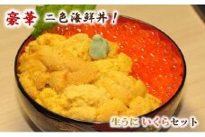 天然生うに180g 1本 いくら醤油漬け (鮭卵) 165g １本 ウニイクラセット 〔先行予約受付！令和５年７月～発送予定〕 【数量100セット限定】 牛乳瓶入り ミョウバン不使用 うにいくら 雲丹 海鮮丼