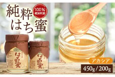 ＜100%軽米町産＞天然ハチミツセット(アカシア蜜の450g1本と200g1本)【1070547】