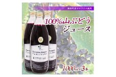 ＜軽米町産ヤマブドウ使用＞100%山ぶどうジュース　1000ml×3本【1101957】