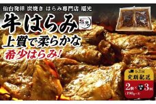 【3回定期便】仙台発祥炭焼きはらみ専門店　福光の牛はらみ190g×2個【お肉 牛肉 上質 希少柔らか お肉 にく 食品 仙台 人気 おすすめ  ギフト】