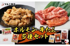 ホルモン・牛タン5種セット【肉 お肉 にく 牛たん ホルモン 豚肩ロース なんこつ バーベキュー食品  人気 おすすめ ギフト】