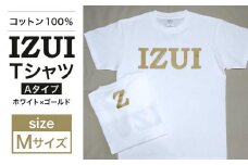 仙台弁「 IZUI Tシャツ 」厚地 ホワイト×ゴールド　Mサイズ【衣料 ファッション 人気 おすすめ 】