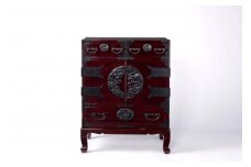 仙台箪笥　二尺猫足　両開き　木地呂塗【伝統 工芸品 グッドデザイン賞 タンス たんす 和タンス 仙台】