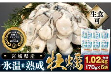 宮城県産 かき 氷温熟成 牡蠣 生食用（冷凍）170g × 6袋 約 1kg 生食 牡蠣むき身 小分け むき身 むき牡蠣 カキ オイスター 濃厚 冷凍かき 宮城 小分け 冷凍 バラバラ冷凍 冷凍カキ かき 牡蠣 1キロ 海鮮 魚介 貝類 海の幸 BBQ 家庭用 まるたか水産 宮城県 石巻市 宮城 石巻 石巻応援