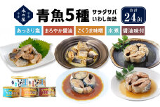 サバ缶 イワシ缶 青魚 5種 24缶 セット 食べ比べ 缶詰 詰め合わせ 常温 木の屋 魚 水煮 味噌 味噌煮 醤油 味付 いわし 鰯 さば サバ 鯖 塩 サラダサバ 国産 鮮魚 缶 缶つま おつまみ 常温保存 長期保存 防災 非常食 保存食 備蓄 キャンプ アウトドア 宮城県 石巻市 石巻