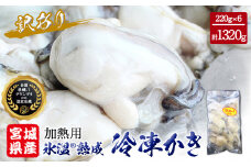 牡蠣 ＜訳あり＞ 氷温熟成 かき 220g × 6パック 合計 1.32kg 加熱用 牡蠣むき身 小分け むき身 むき牡蠣 カキ オイスター 濃厚 冷凍かき 宮城 小分け 冷凍 バラバラ冷凍 冷凍カキ かき 牡蠣 海鮮 魚介 貝類 海の幸 BBQ 家庭用 まるたか水産 ふるさと納税 宮城県 石巻市 宮城 石巻 石巻応援