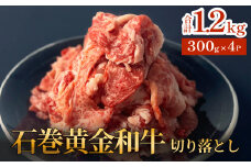 牛肉 石巻 黄金 和牛 切り落とし 300g×4P 赤身 国産 美味しい 使いやすい 小分け 肉 お肉 細切れ おかず すき焼き 焼肉 冷凍