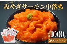 鮭 みやぎサーモン 中落ち 1kg（ 200g × 5袋 ）サーモン 中落ち 小分け 石巻市 石巻 宮城県 国産 寿司 丼 さーもん 鮭 さけ パック 1キロ 個包装 銀鮭 養殖銀鮭 真空包装 冷凍 海鮮 海鮮丼 刺身 しゃけ シャケ 送料無料 宮城 石巻