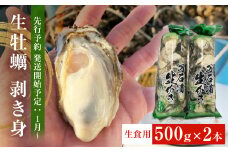 【先行予約】生牡蠣 牡蠣 生食用 かき剥き身 500g 2本入 水無し 生産者直送 かき 生食 魚介 魚介類
