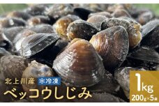 北上川産 冷凍 ベッコウしじみ 1kg ( 200g × 5袋 ) しじみ 海鮮 魚介類 貝 貝類 吸い物 砂抜き不要 味噌汁 蜆 国産 石巻産 宮城県産 宮城 石巻