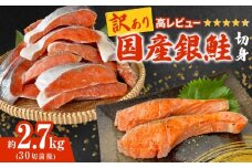 《訳あり》 産地直送！ 国産銀鮭 定塩切身 どっさり 2.7kg！  冷凍 塩鮭 サーモン 国産 銀鮭 鮭 国内製造 定塩銀鮭 切身 鮭切り身 切り身 不揃い 厚切り 肉厚 家庭用 簡易包装 塩さけ サケ しゃけ シャケ 焼き魚 宮城県 石巻市 魚介類 魚 海産物 さけ おかず おつまみ ふるさと納税 18000円 石巻応援