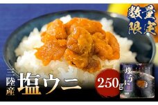 ＜数量限定＞三陸産 塩ウニ 250g 冷凍 雲丹 塩うに うに 生うに ウニ 雲丹 珍味 塩漬 海鮮 魚介 おつまみ ご飯のお供 酒の肴