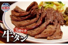  塩 ・ みそ ・ ねぎ塩 牛たん 3種 セット（ 各 1パック × 3種 ） ｜ r6-4821392 ｜ しお 味噌 ネギ塩 牛タン ぎゅうたん 詰め合わせ