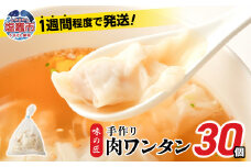 肉 ワンタン 30個 (約210g) こだわり 本格 わんたん 冷凍 冷凍食品 おかず おつまみ 手作り餃子 味の匠  r6-th00016