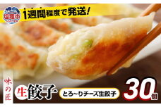  餃子 とろ～り チーズ こだわり 生餃子 30個 冷凍 1週間 程度で発送 7,000円 ｜ 味の匠 無添加 ぎょうざ ギョーザ 急速冷凍 国産 豚肉 国産野菜 こだわり餃子 防腐剤 不使用 田子町ニンニク 簡単 お手軽 絶品 おかず 晩ごはん 惣菜 おつまみ お手軽 ランキング 宮城県 塩竈市 塩釜 vth00012 r6-th00013