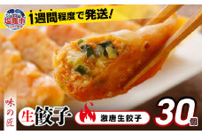  餃子 激唐 こだわり 本格 生餃子 30個 冷凍 1週間 程度で発送 8,000円 ｜ 味の匠 無添加 ぎょうざ ギョーザ 急速冷凍 国産 豚肉 国産野菜 こだわり餃子 防腐剤 不使用 田子町ニンニク 激辛 辛い からい 簡単 お手軽 絶品 おかず 晩ごはん 惣菜 おつまみ お手軽 宮城県 塩竈市 塩釜 vth00012 r6-th00015