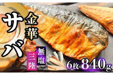 【ふるさと納税】 三陸 金華さば 半身フィレ 840g(6枚) 無塩 冷凍 バラ凍結 ブランド 国産 宮城県産 金華山沖 三陸沖 金華さば さば 鯖 サバ 魚介 大容量 焼き魚 煮魚 味噌煮 お弁当 おかず おつまみ 宮城県 塩竈市 三波食品