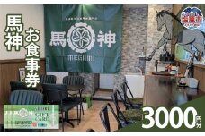 馬神お食事券3,000円分 塩竈市 塩釜 奥津軽中泊産馬肉専門店 馬神｜ba00001-3000
