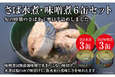 缶詰 三陸の海から ミヤカンのさば水煮・味噌煮セット 各175g×3缶 計6缶 [ミヤカン 宮城県 気仙沼市 20564174] 魚介 魚貝 缶詰 青魚 鯖 さば サバ 水煮 味噌煮 みそ煮 無添加 贈り物 手土産 レビューキャンペーン