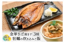 金華さば開き干 & ゆず香る牡蠣の炊き込みご飯セット [カネダイ 宮城県 気仙沼市 20564356] 魚介 魚貝 鯖 さば サバ 金貨さば 牡蠣 炊き込みご飯 干物 開き干し 大型 大きい 豪華 ごちそう