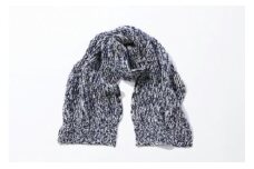 ≪ネイビー×白≫【気仙沼ニッティング】カシミヤストール [気仙沼ニッティング 宮城県 気仙沼市 20563312-7]