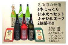 じっくり飲み比べセット 地酒 1.8L×6本 ふかひれスープ2種 [齋新商店 宮城県 気仙沼市 20564267] 魚貝 魚介 お酒 酒 セット 日本酒 純米大吟醸 純米酒 大吟醸 フカヒレ ふかひれ 鱶鰭 スープ 晩酌 飲み会