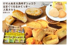 ゆずショコラ & はまぐりもなかくっきー & 人気タルト 20個 セット [コヤマ菓子店 宮城県 気仙沼市 20565134] 菓子 焼き菓子 クッキー モナカ 最中 ゆず 柚子 タルト 個包装 詰め合わせ