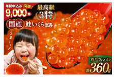 【TVで紹介！】最高級3特 国産 味付 いくら 宝壽 醤油漬 120g×3 [かわむら家 宮城県 気仙沼市 20565082] イクラ 海鮮 魚介類 醤油漬け 鮭いくら レビューキャンペーン